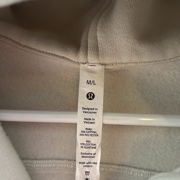 Lululemon Scuba oversized half-zip hoodie, weathered bone, size M/L - Picture 3 of 6
